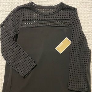 Michael Kors Black Dress Mesh Top NWT size XS